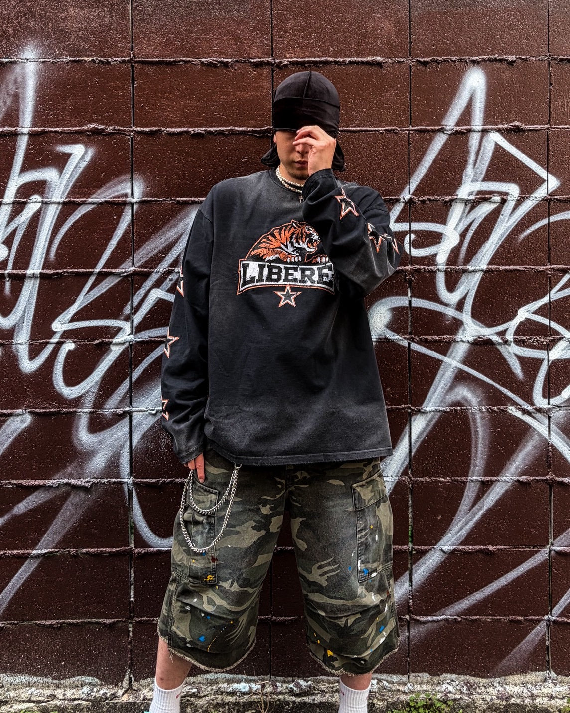 Long sleeve tee×Half shorts コーデ