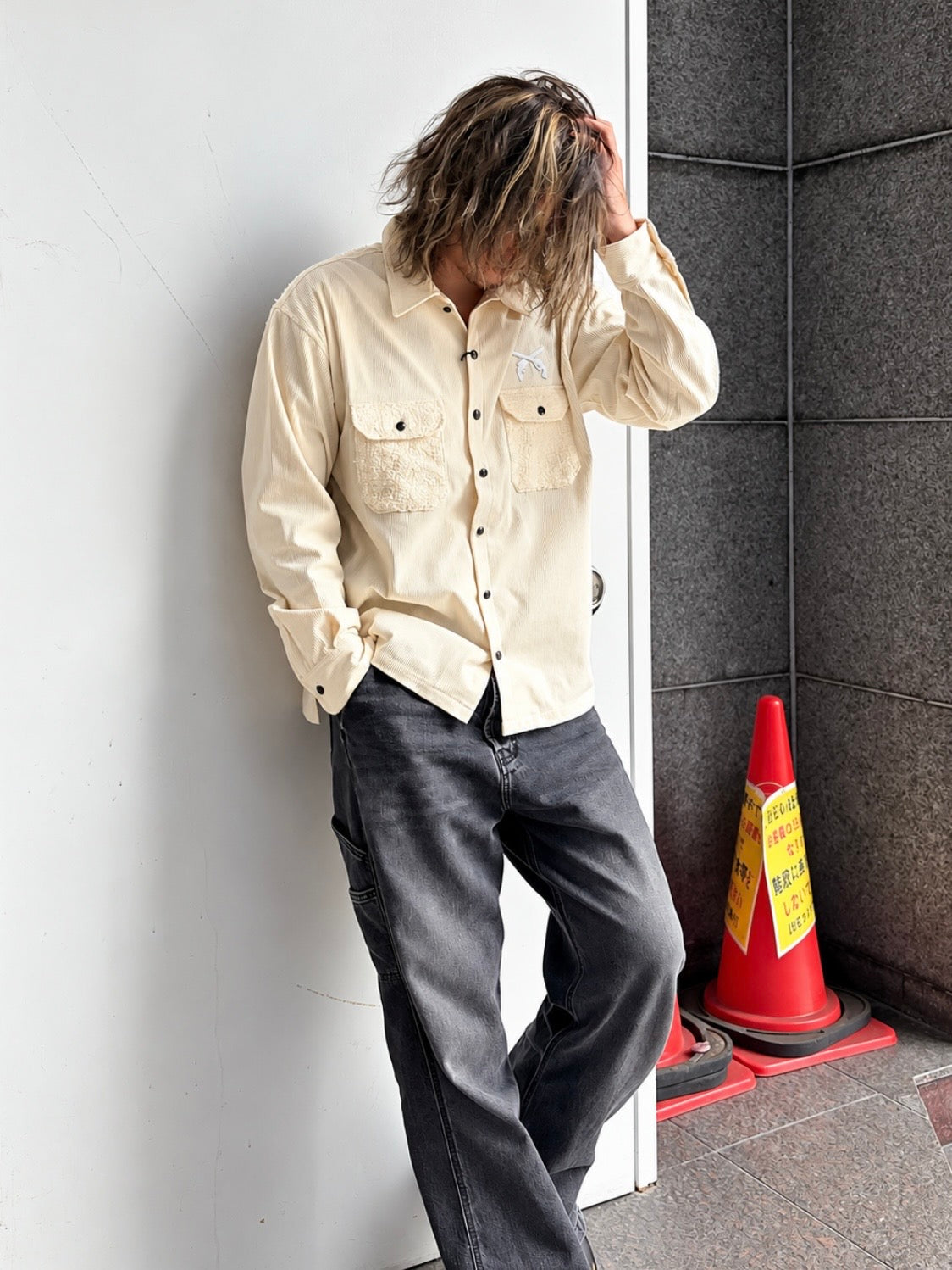 roarguns【LEATHER PATCH CORDUROY SHIRTS】