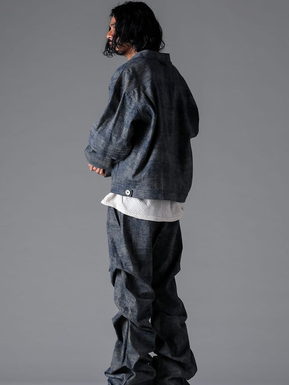 PIN TUCK BLOUSON(STEEL BLUE)