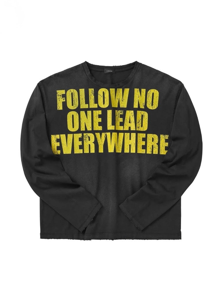 NO FOLLOW LONG SLEEVE T-SHIRT / BLACK