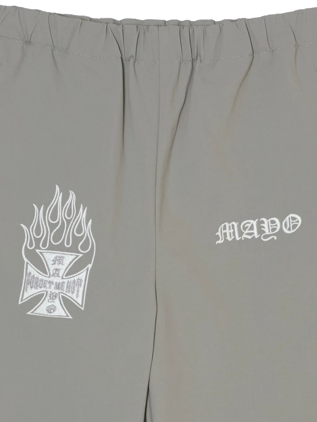 FIRE IRON CROSS EMBROIDERY NYLON PANTS(GRAY)