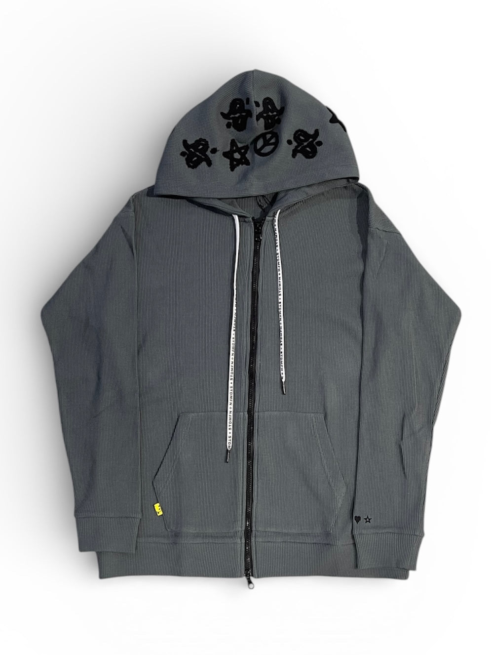 ヘビーウエイトコットンワッフルペイズリーサガラジップパーカー