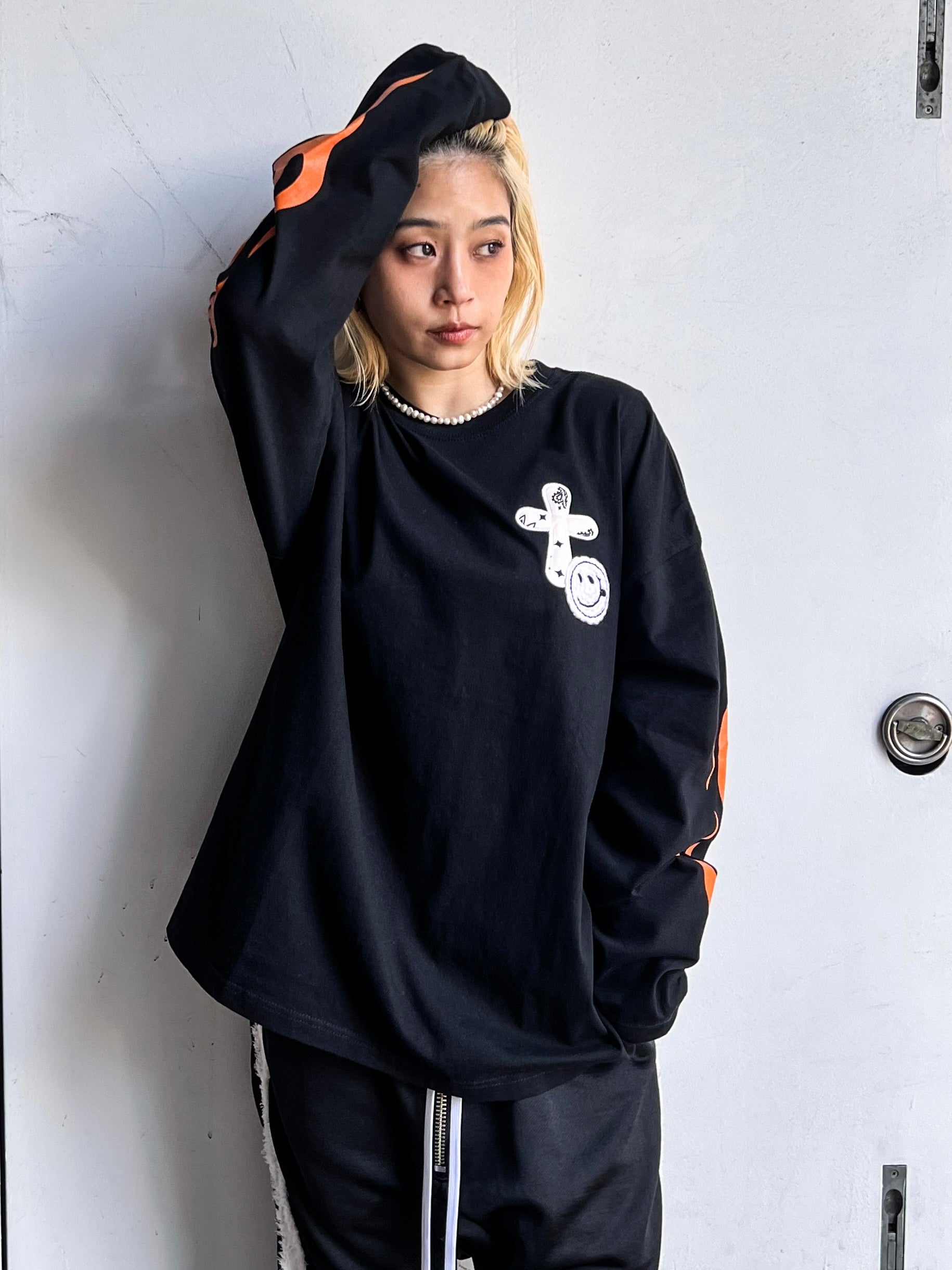 ファイヤーパターン ワイルドシルエットLSシャツ