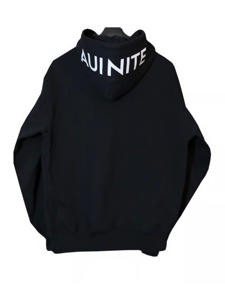 hood logo full zip hoodie