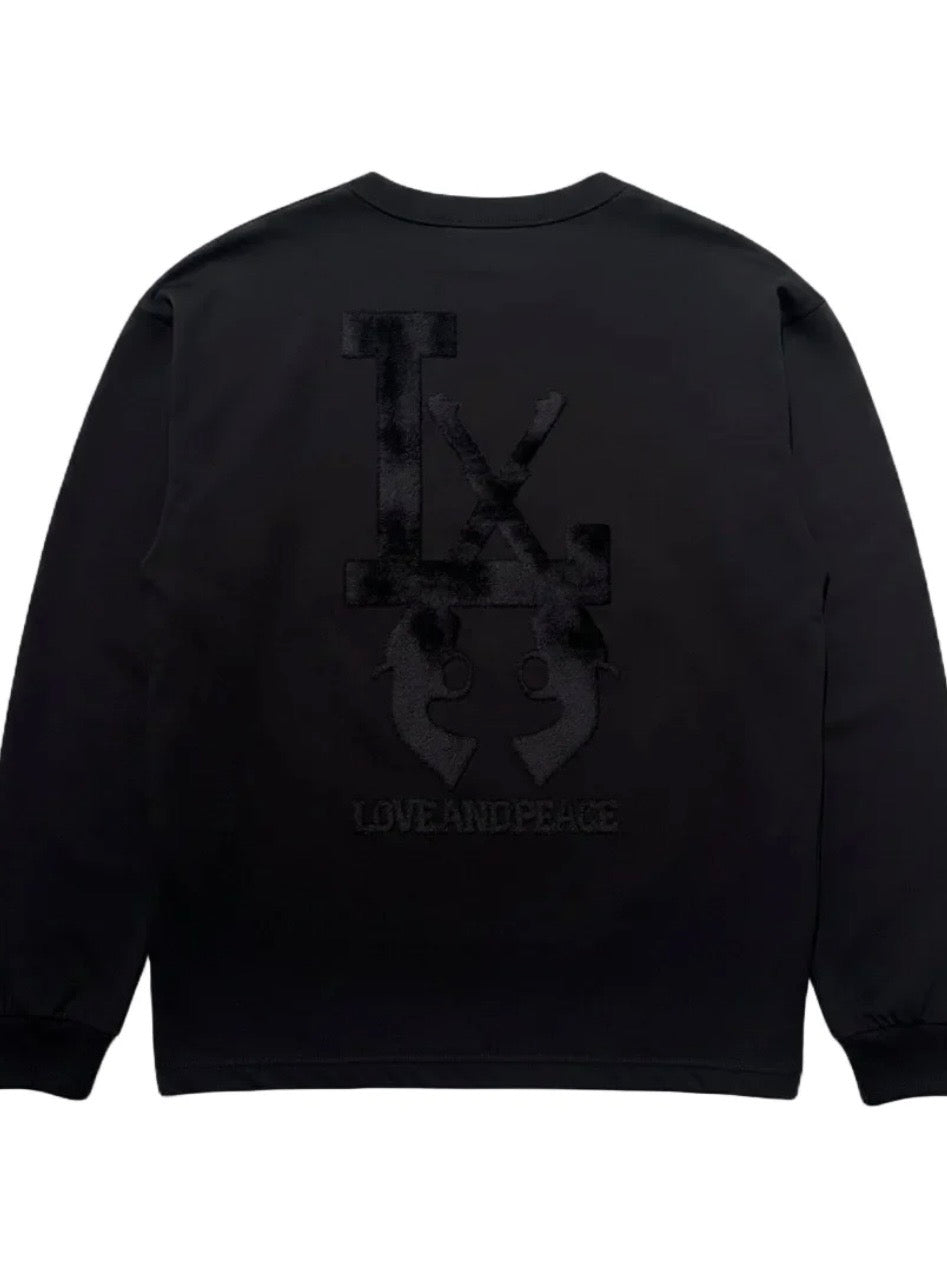 LA FUR PRINT L/S T-SHIRT(BLACK×BLACK)