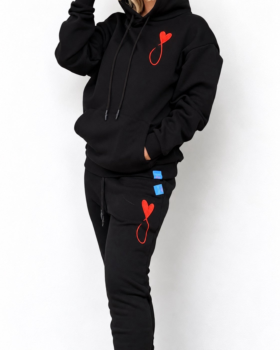 ハートフィッシュビッグロゴフーディー/Black×Red