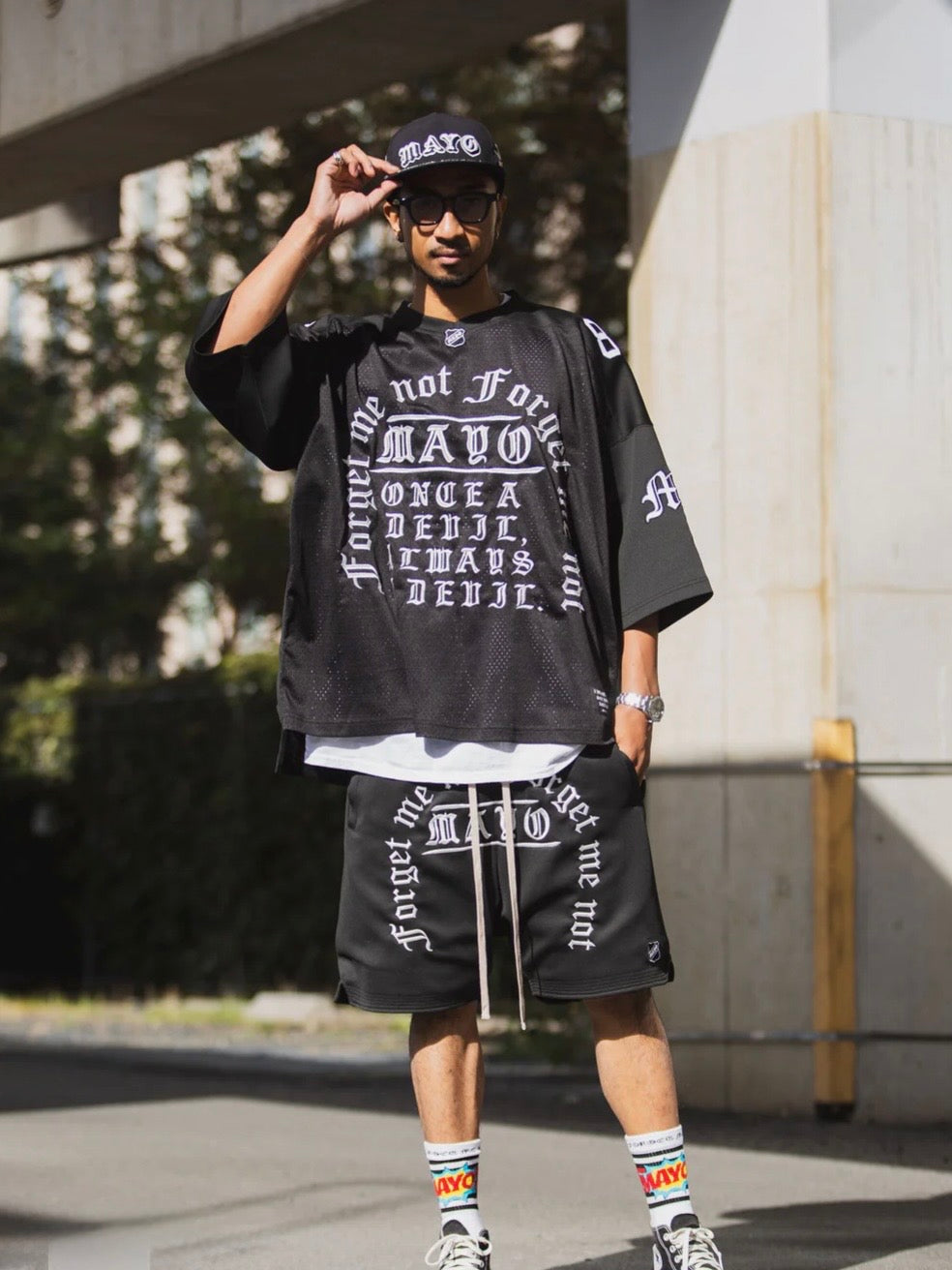 MAYO MESSAGE EMBROIDERY GAME SHORT SLEEVE SHIRT