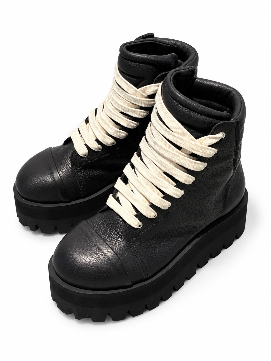COW LEATHER BOOTS/BLACK×BLACK