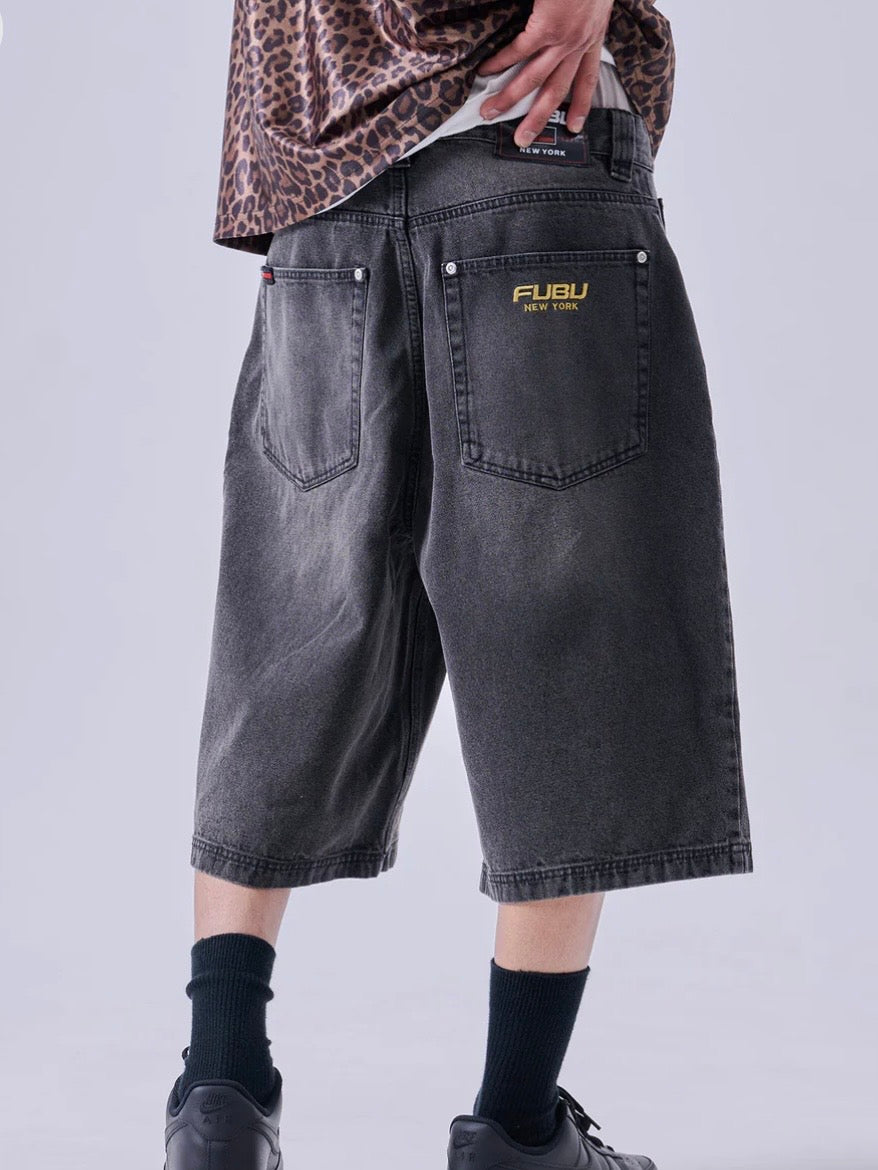 DENIM BUGGY SHORTS/ BLACK