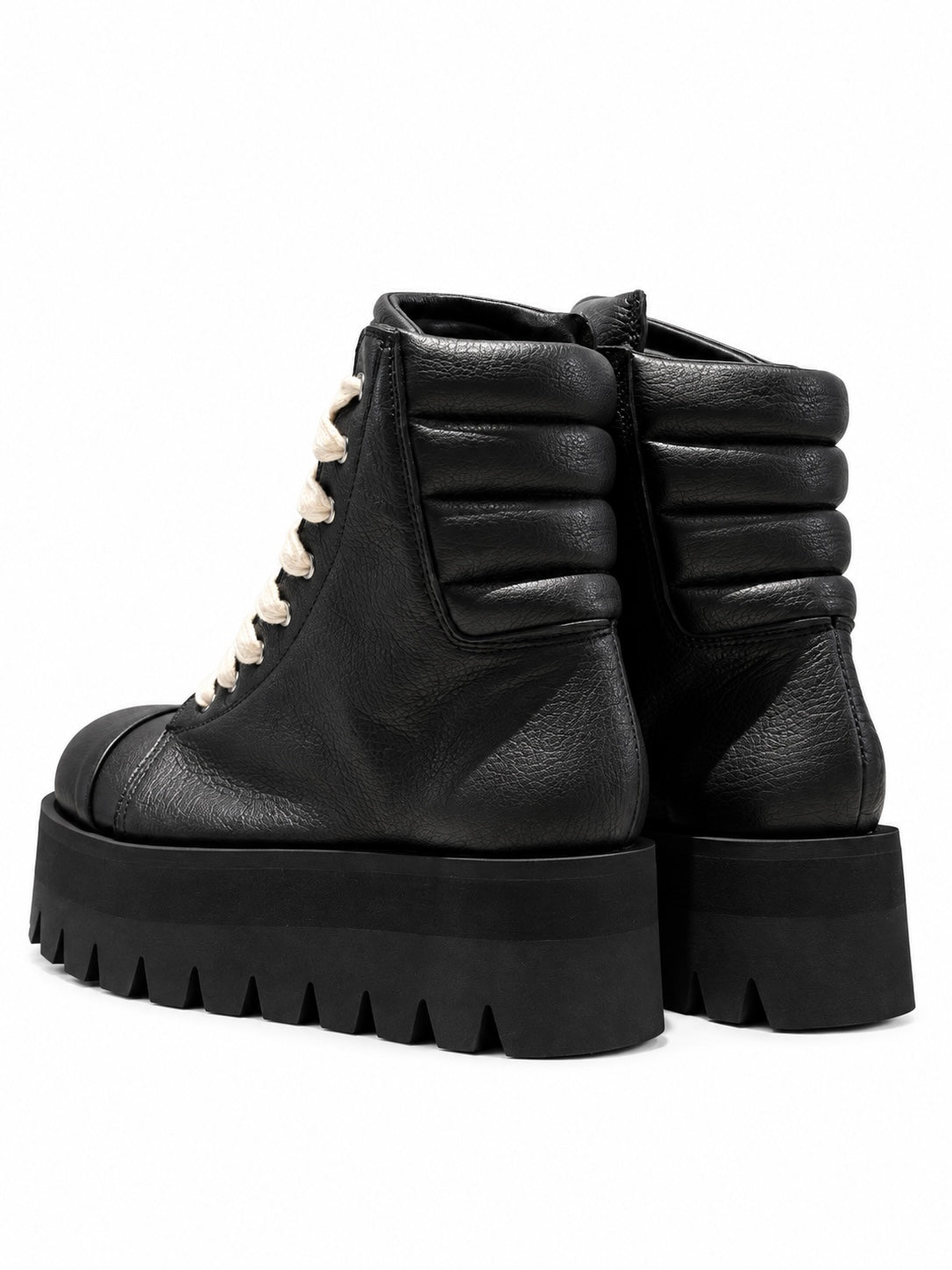 COW LEATHER BOOTS/BLACK×BLACK