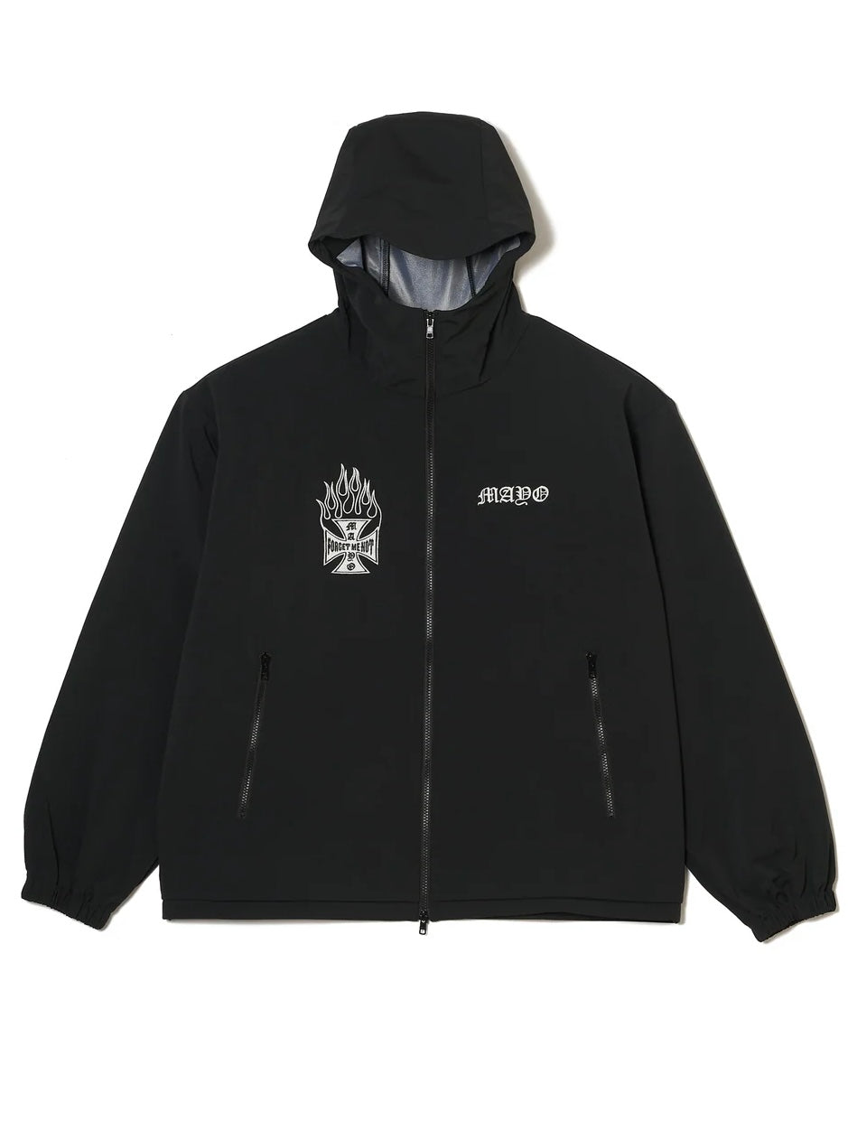 FIRE IRON CROSS EMBROIDERY NYLON JKT(BLACK)