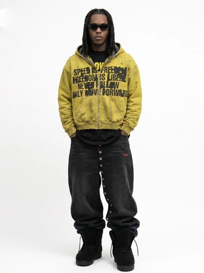 FULL SPEED ZIP HOODIE / YELLOW