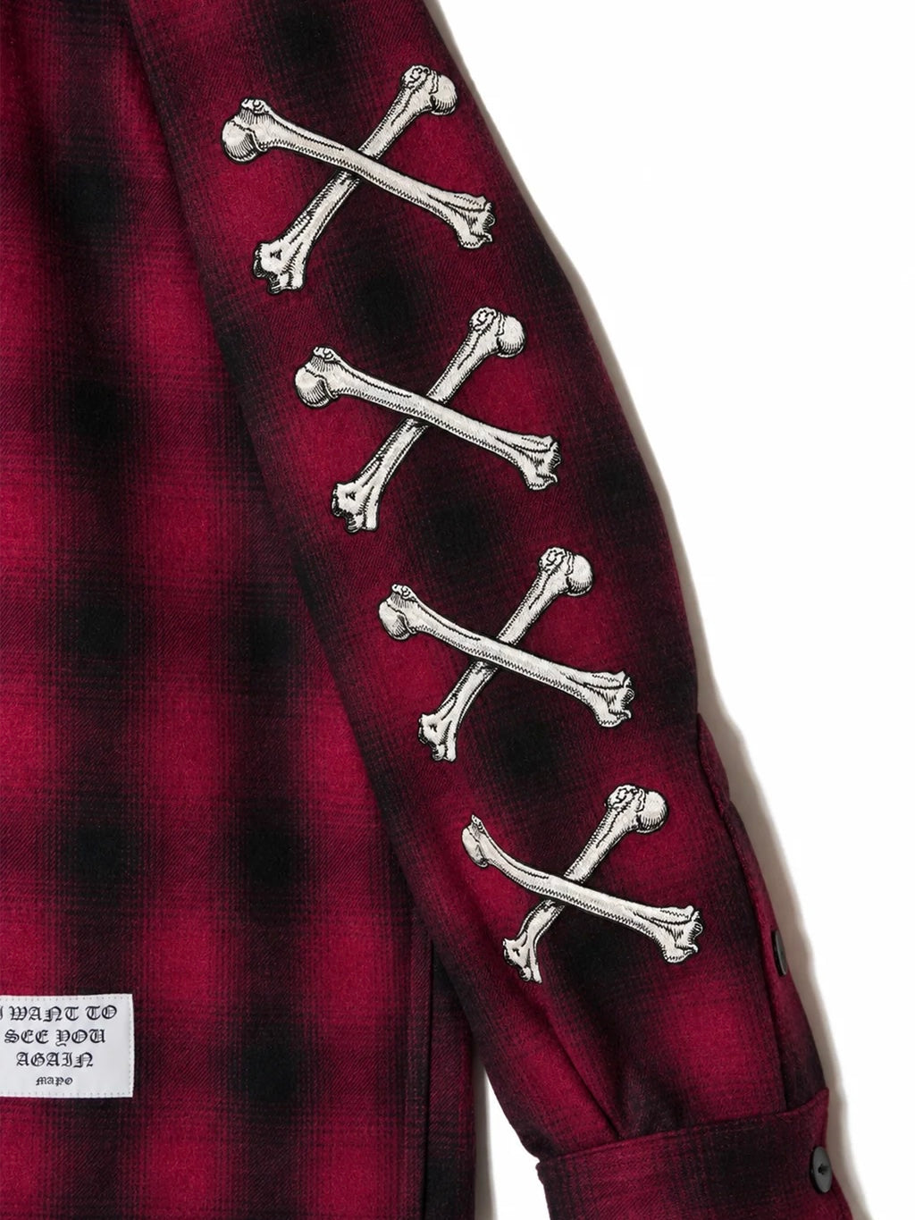 MAYO CROSS BORN EMBROIDERY LONG SLEEVED CHECK SHIRT(PINK)