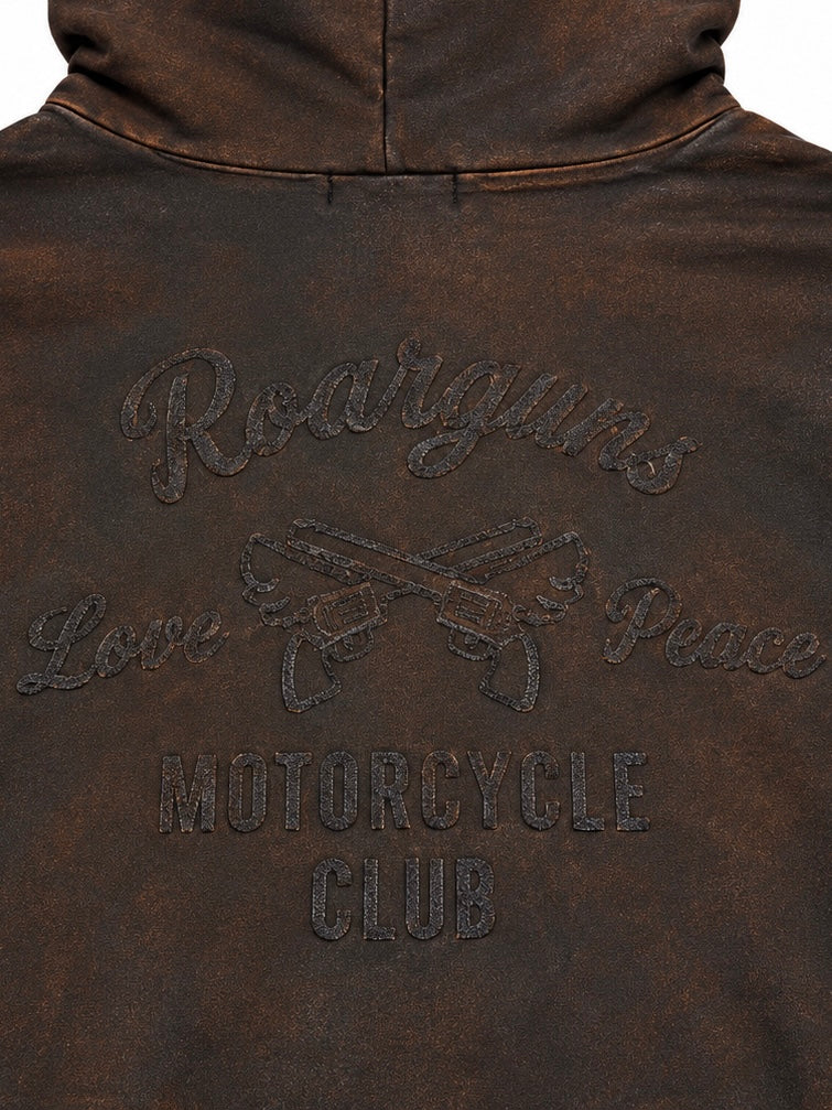 FOIL PRINT HOODIE(BROWN)