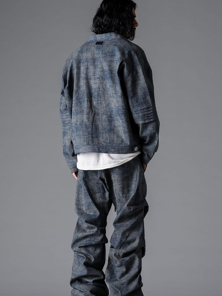 PIN TUCK BLOUSON(STEEL BLUE)
