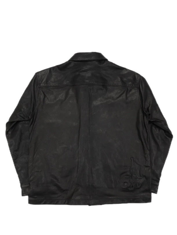 LEATHER WORK JACKET(BLACK)