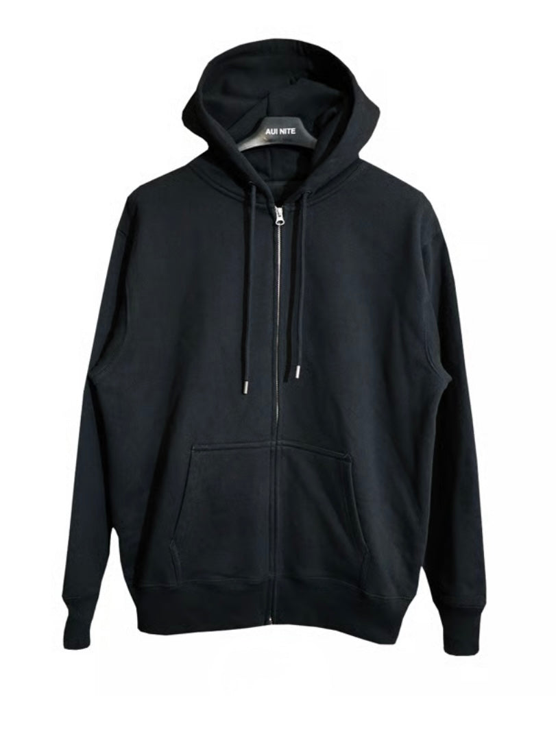 hood logo full zip hoodie