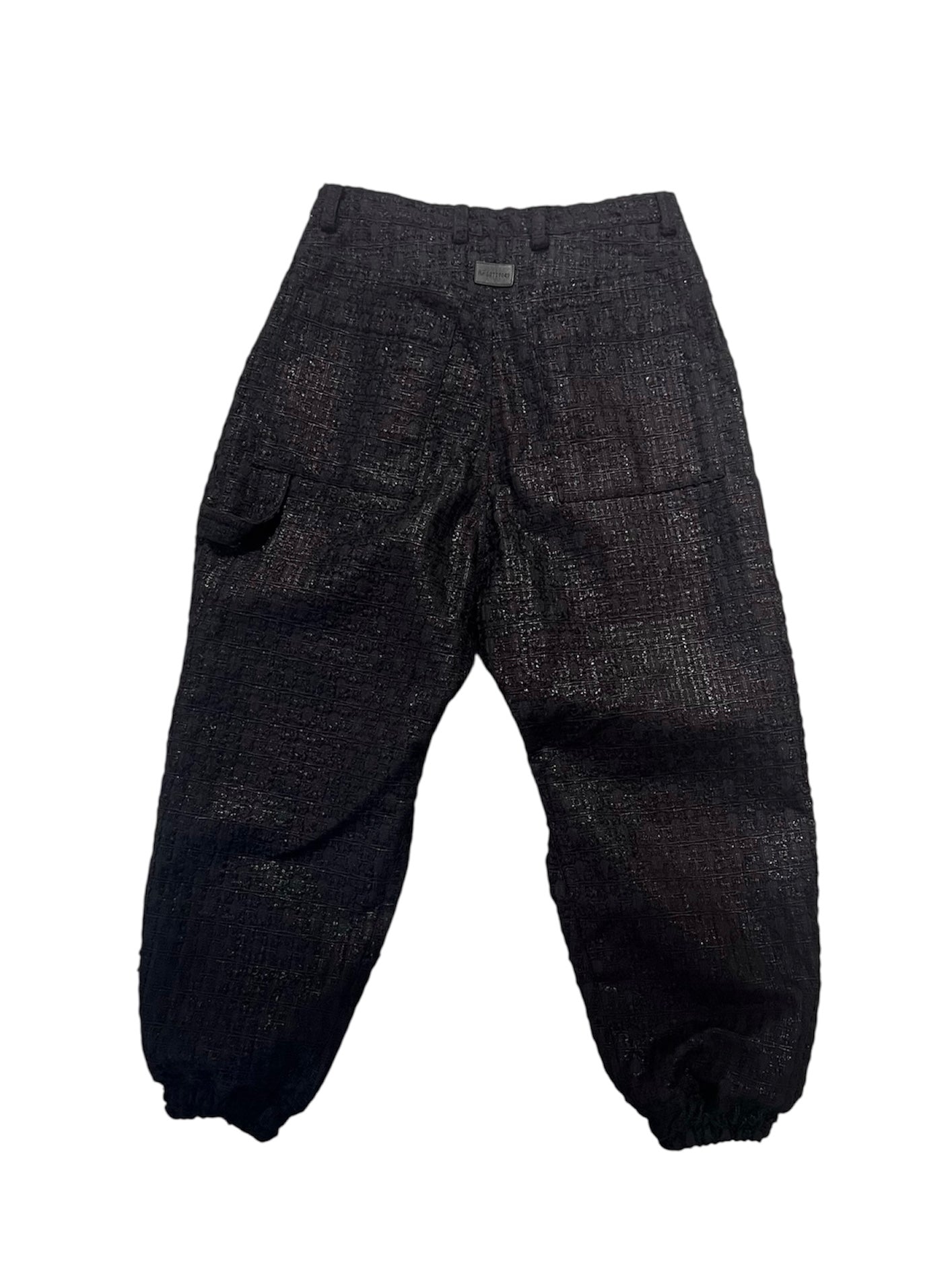 TUCK WIDE EASY PANTS LUXURY TWEED (BLACK)