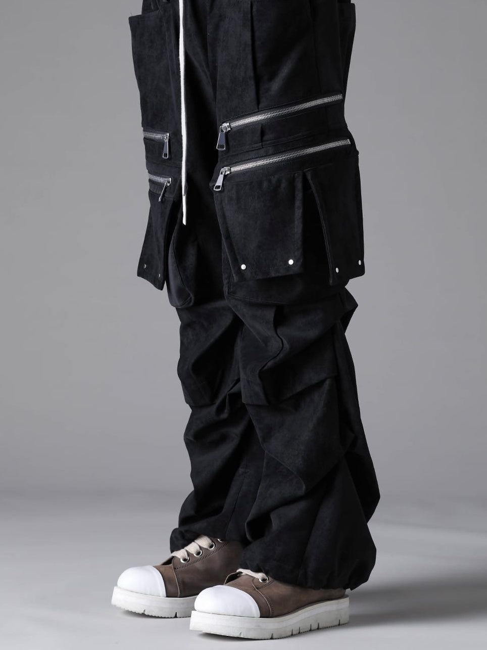 VEGAN LEATHER CARGO WIDE(BLACK)
