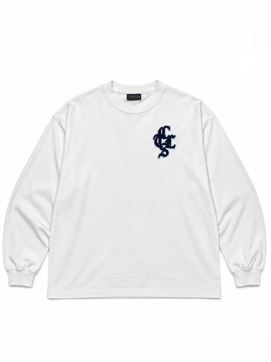 L/S TEE 'CTLS PILE EMB(WHITE)