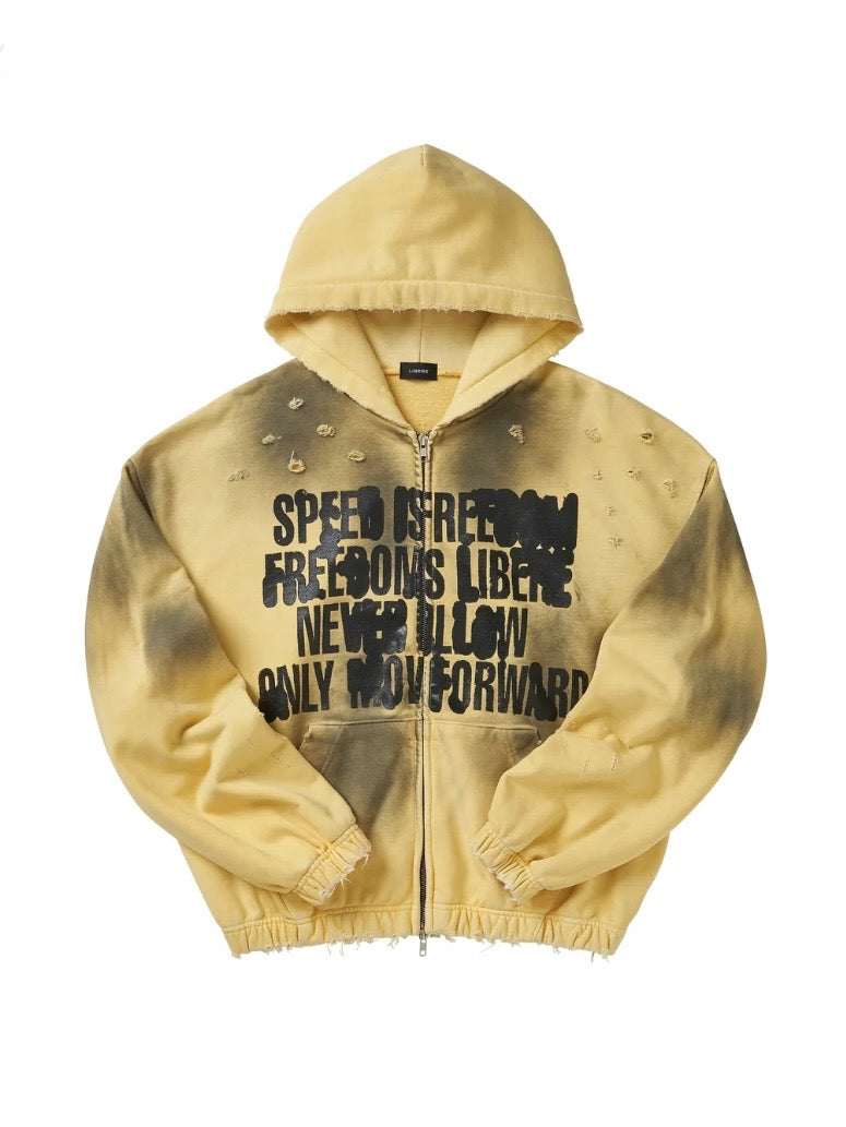 FULL SPEED ZIP HOODIE / YELLOW