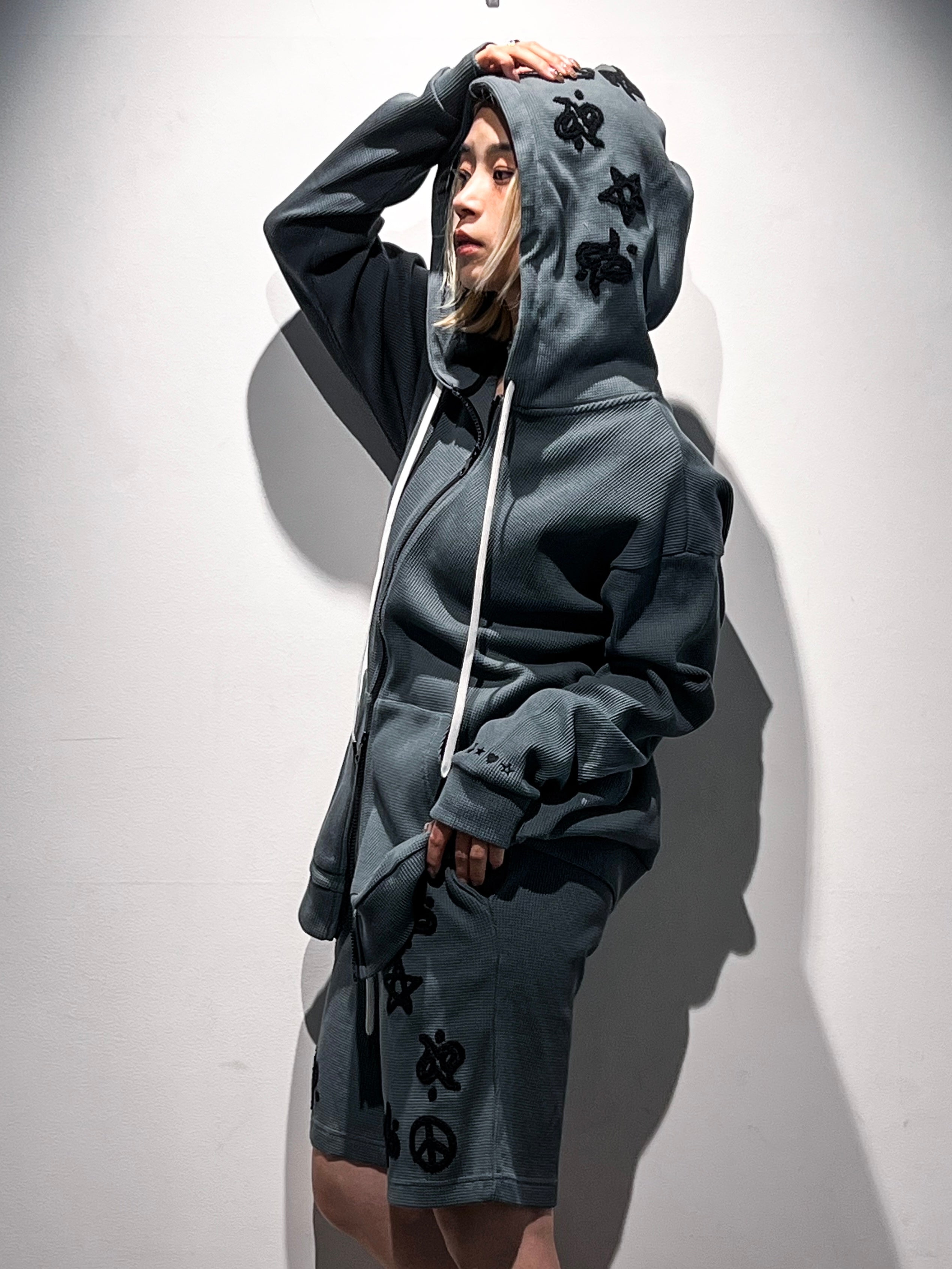 ヘビーウエイトコットンワッフルペイズリーサガラショートパンツ