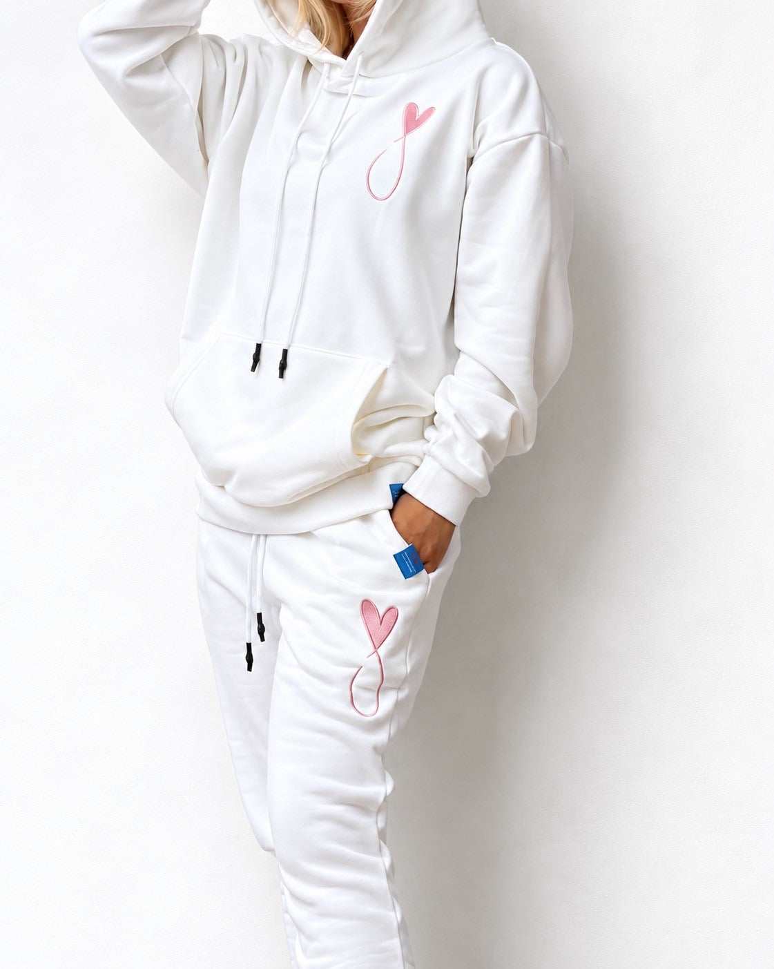 ビッグロゴスウェットパンツ/White×Pink