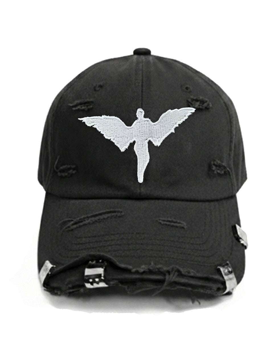 Distress Baseball Cap ''OBSCURE''(BLACK)
