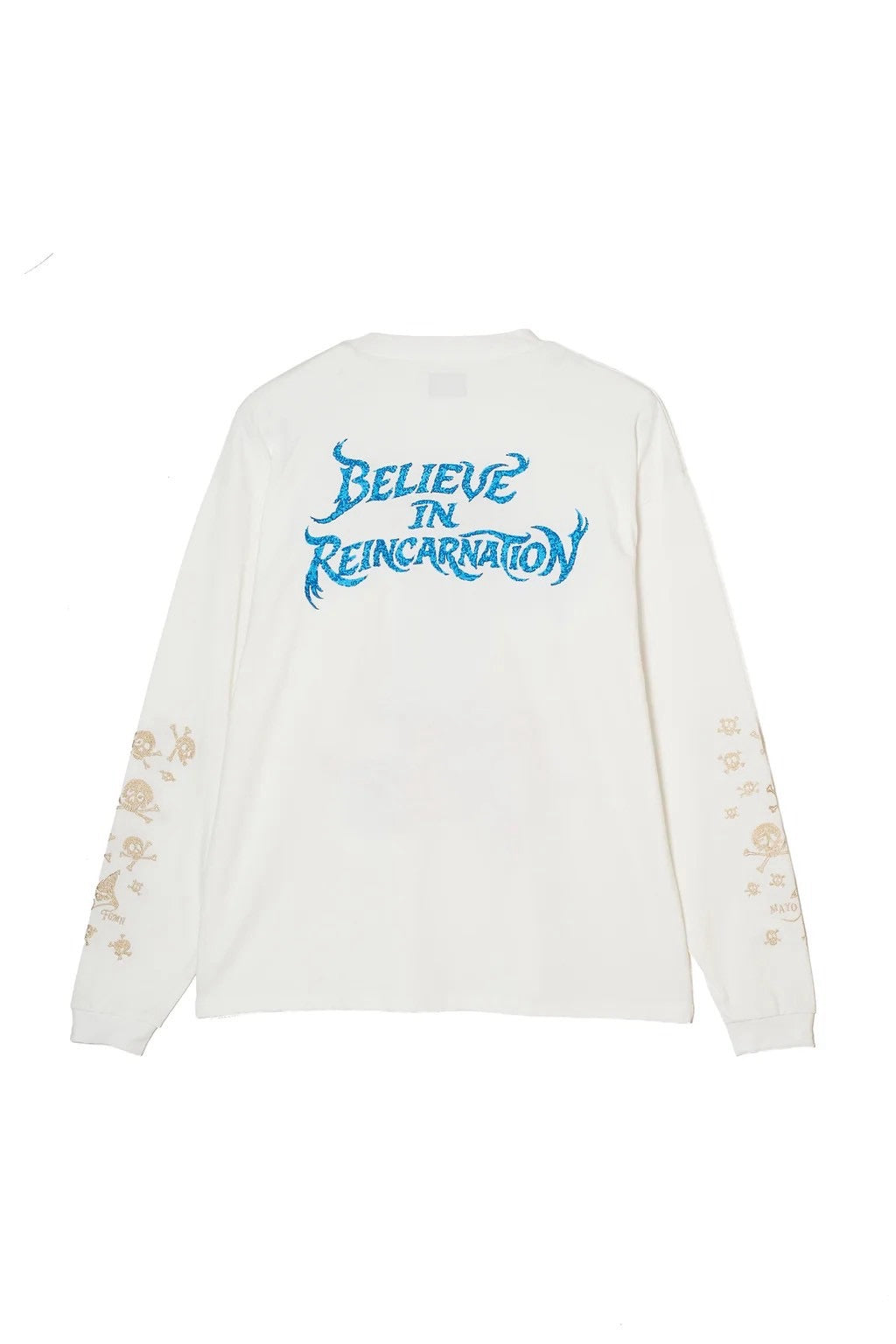 BELIEVE REINCARNATION EMBROIDERY LONG SLEEVE TEE/WHITE