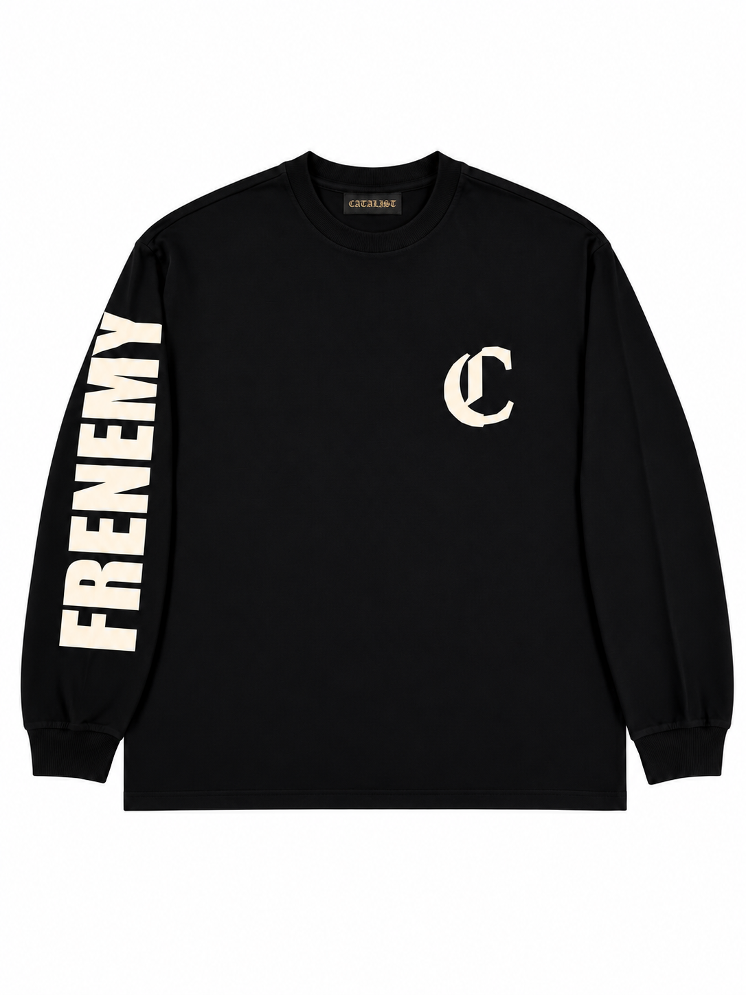 FRENEMY L/S TEE(BLACK×BEIGE)
