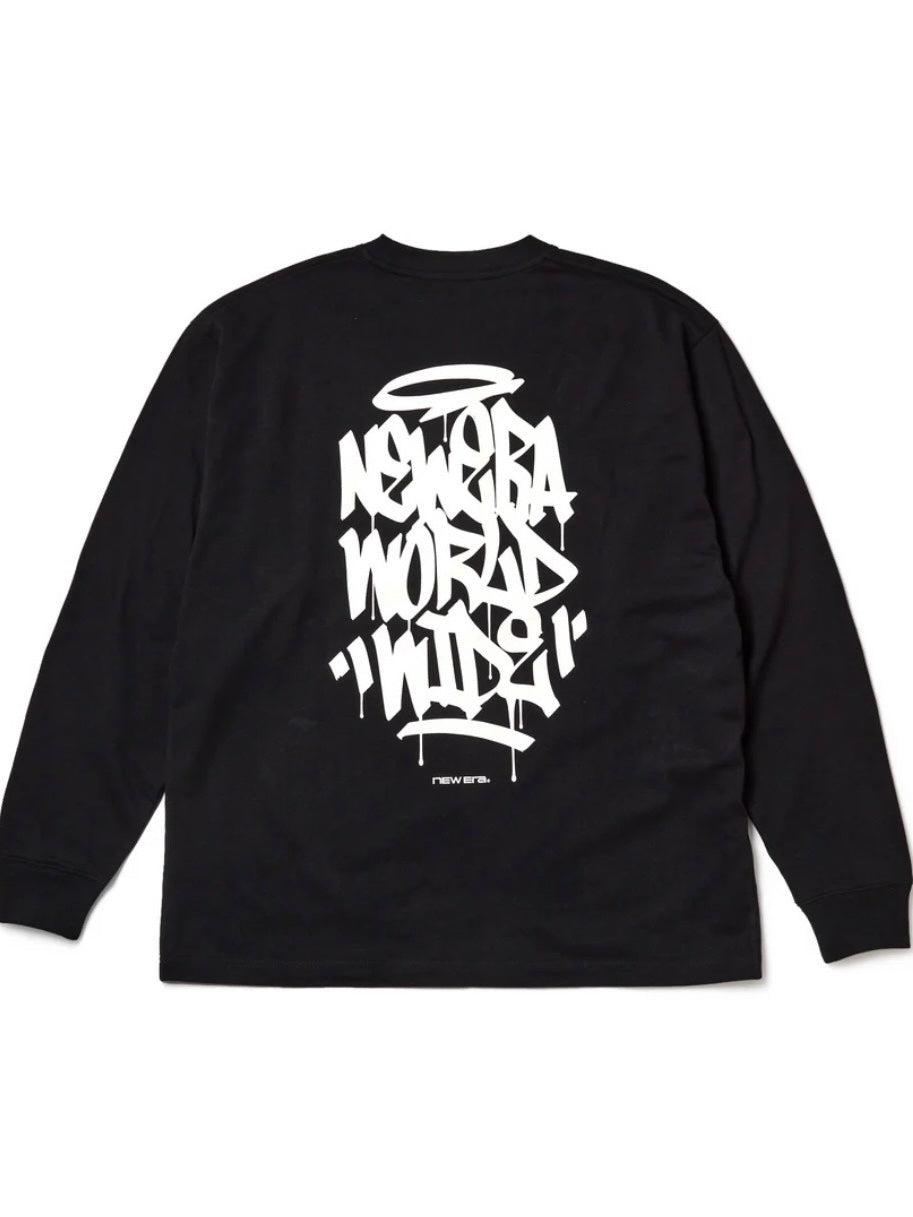 長袖 オーバーサイズド コットン Tシャツ Tagging Logo ブラック