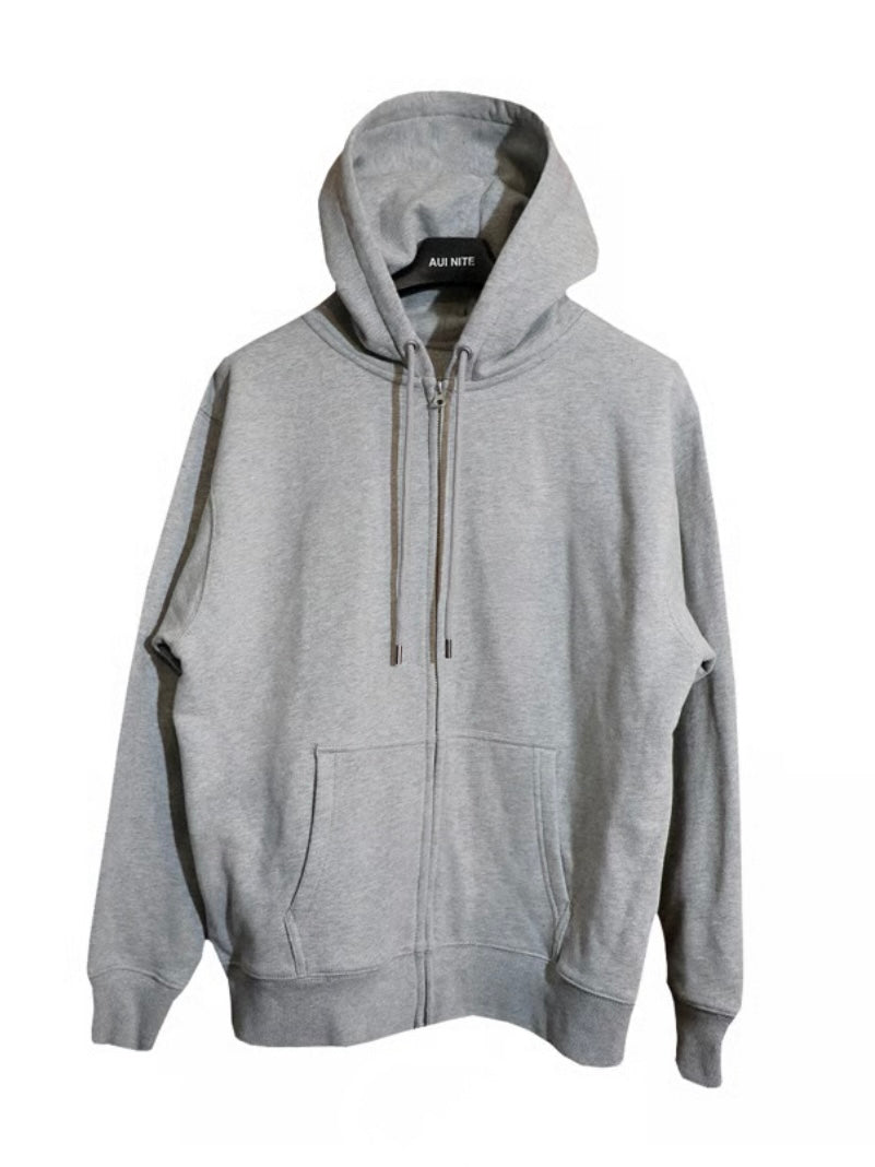 hood logo full zip hoodie