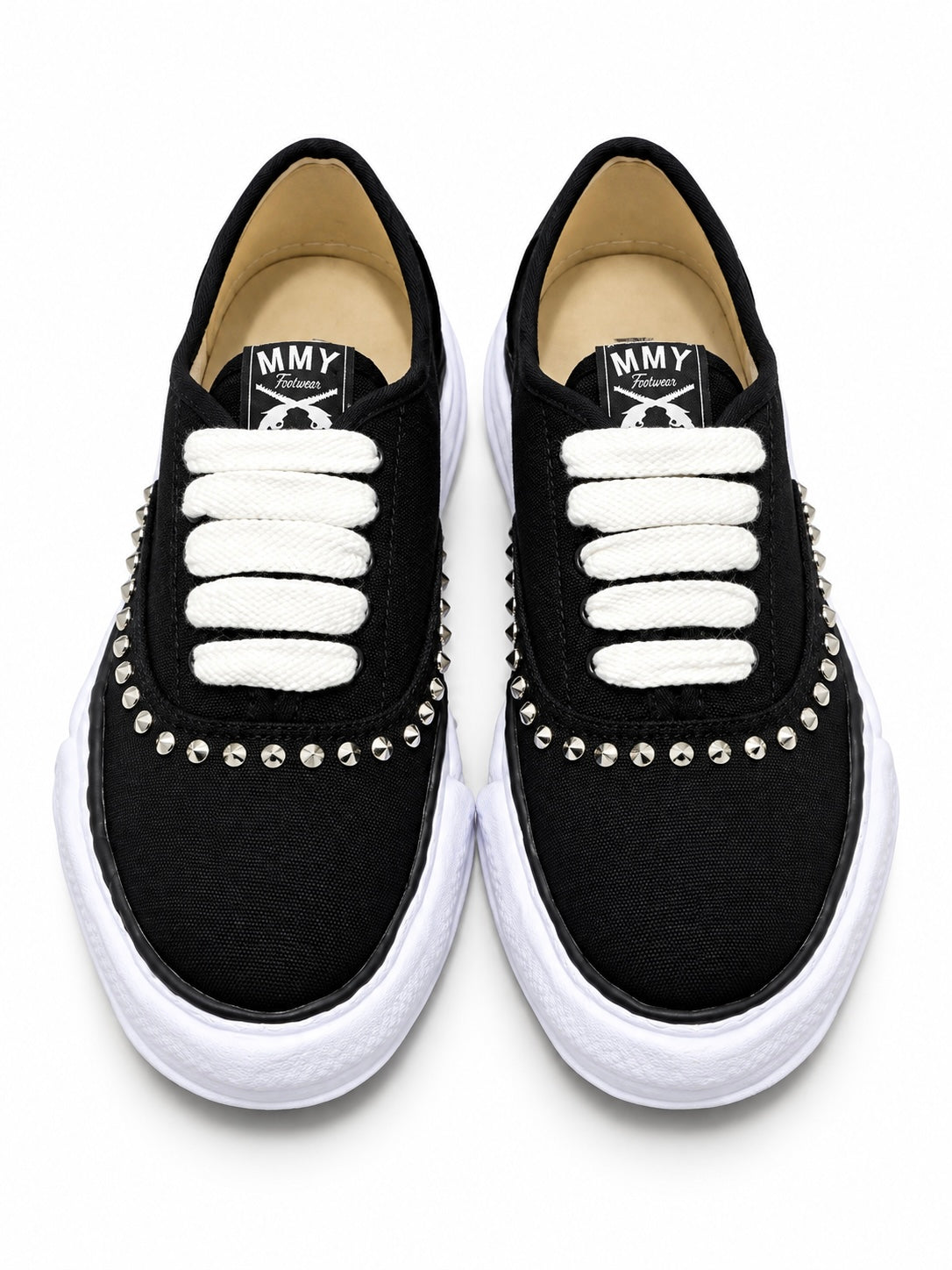"BAKER" STUDS SLIP-ON SNEAKERS(BLACK×WHITE)