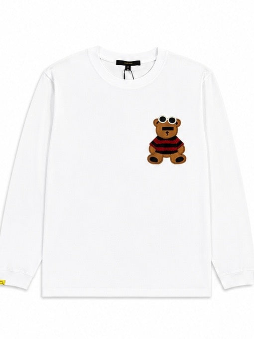 カートベアシークインパッチワーク LS Tシャツ(WHITE)
