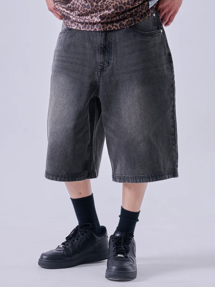 DENIM BUGGY SHORTS/ BLACK