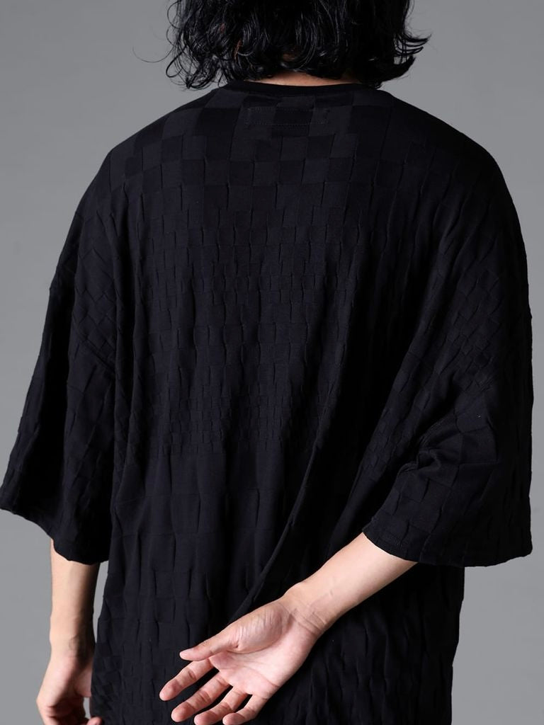 GRADIENT PLAID PATTERN JUMBO TEE