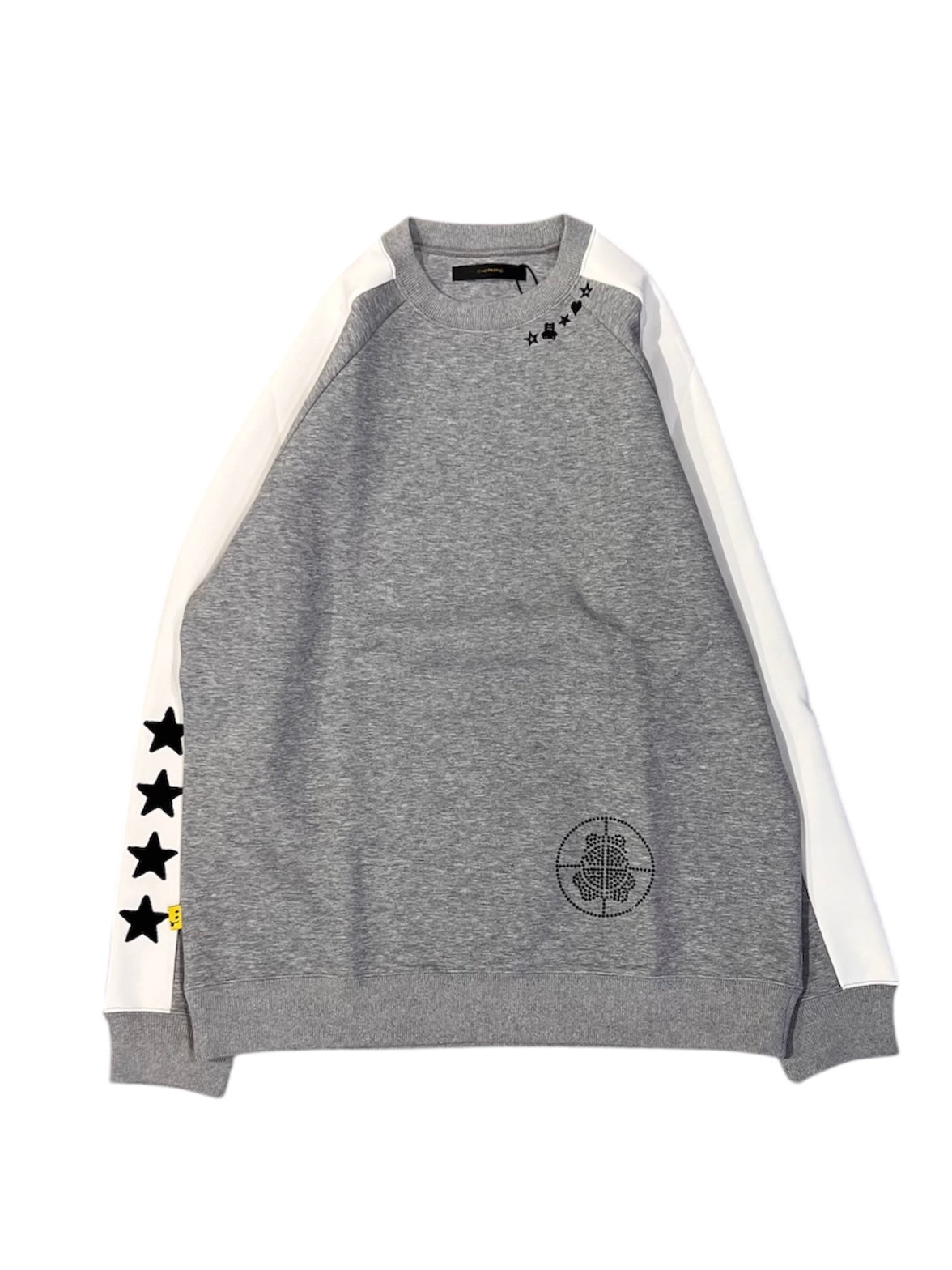 TRストレッチポンチ ラインストーン ターゲットベアラインスエットシャツ