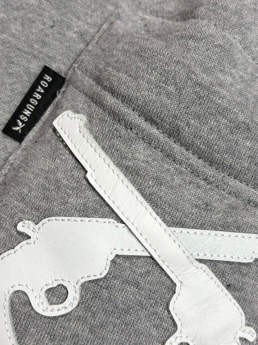 CROSSGUN LEATHER PATCH SWEAT PANTS(GRAY)