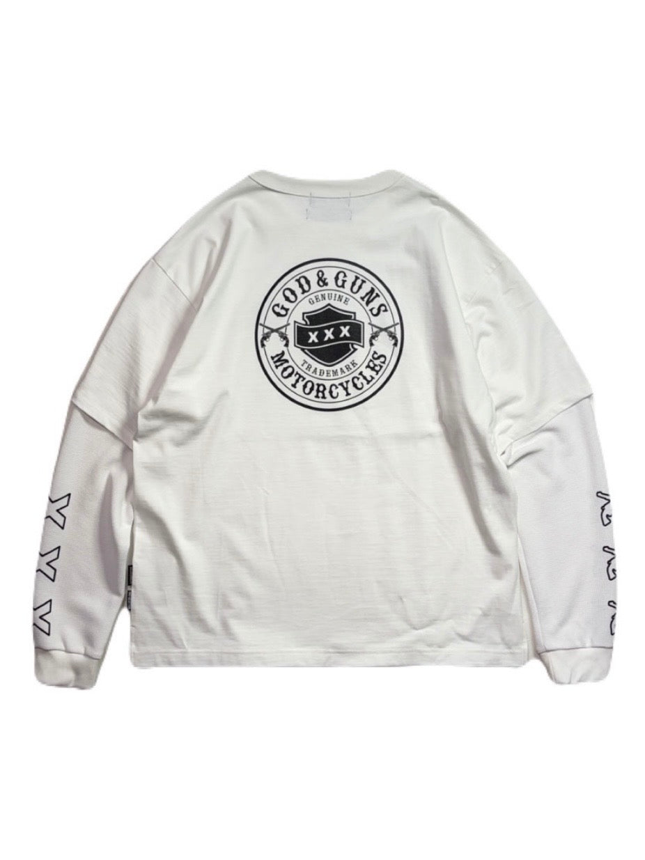 CIRCLE LOGO LAYERED T-SHIRT(WHITE)