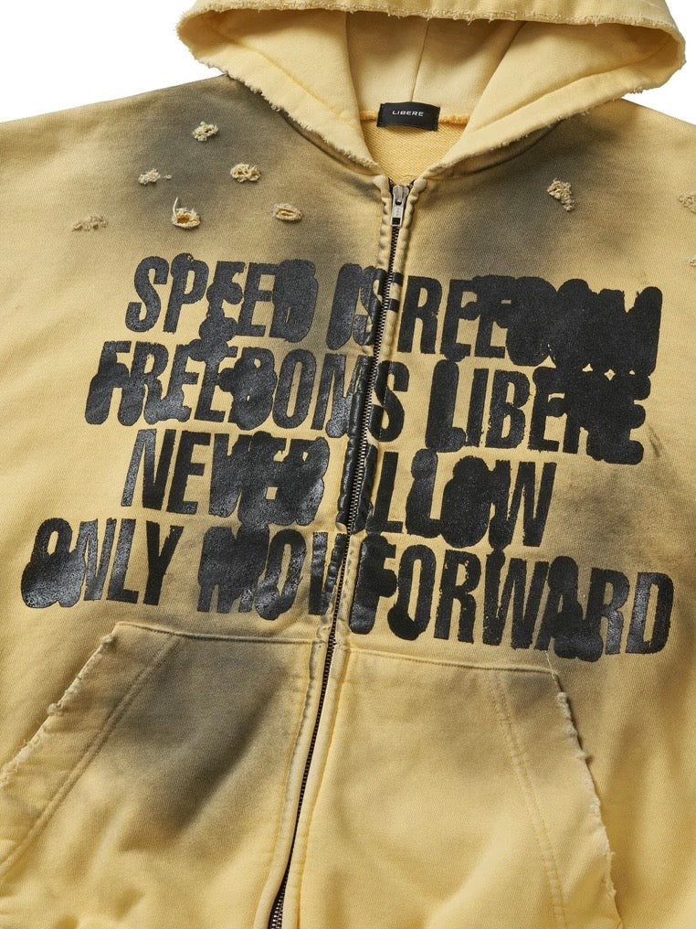 FULL SPEED ZIP HOODIE / YELLOW