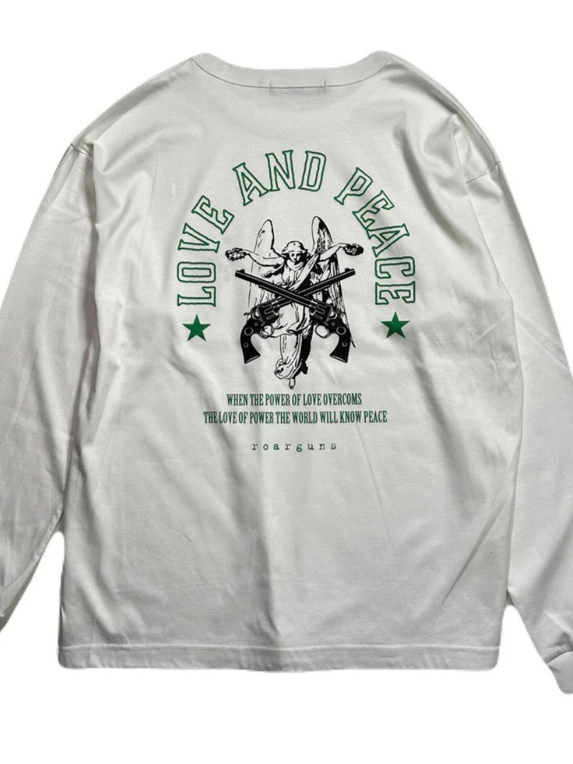 ANGEL CROSSGUN L/S T-SHIRT / WHITE