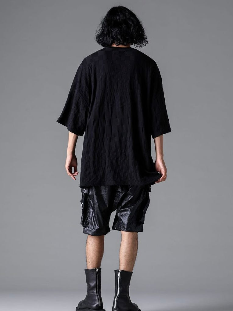 GRADIENT PLAID PATTERN JUMBO TEE
