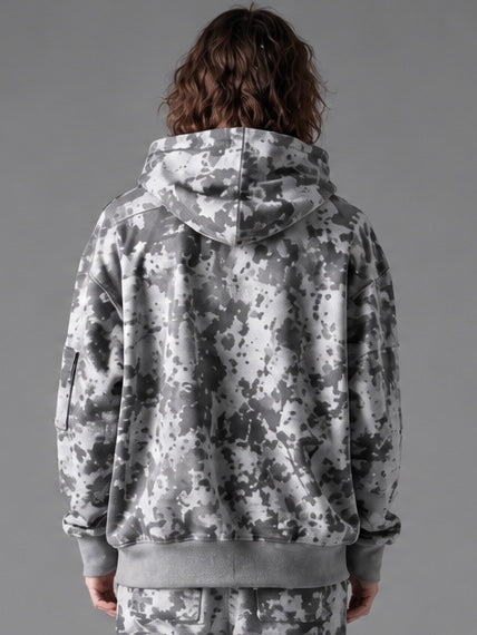SWEAT CARGO HOODIE PULLOVER(L.GREY)