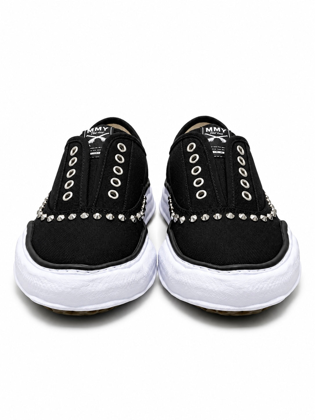 "BAKER" STUDS SLIP-ON SNEAKERS(BLACK×WHITE)