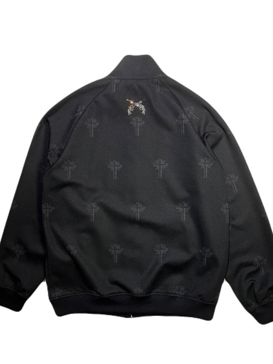 CROSS JACQUARD JERSEY TRACK JACKET