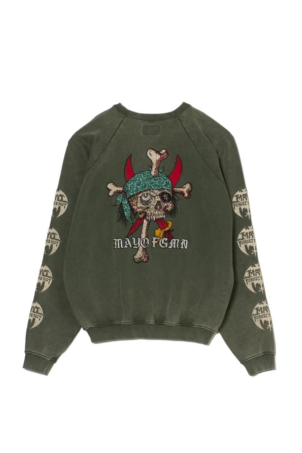 MAYO BANDANA SKULL EMBROIDERY CREW NECK SWEAT
/GREEN