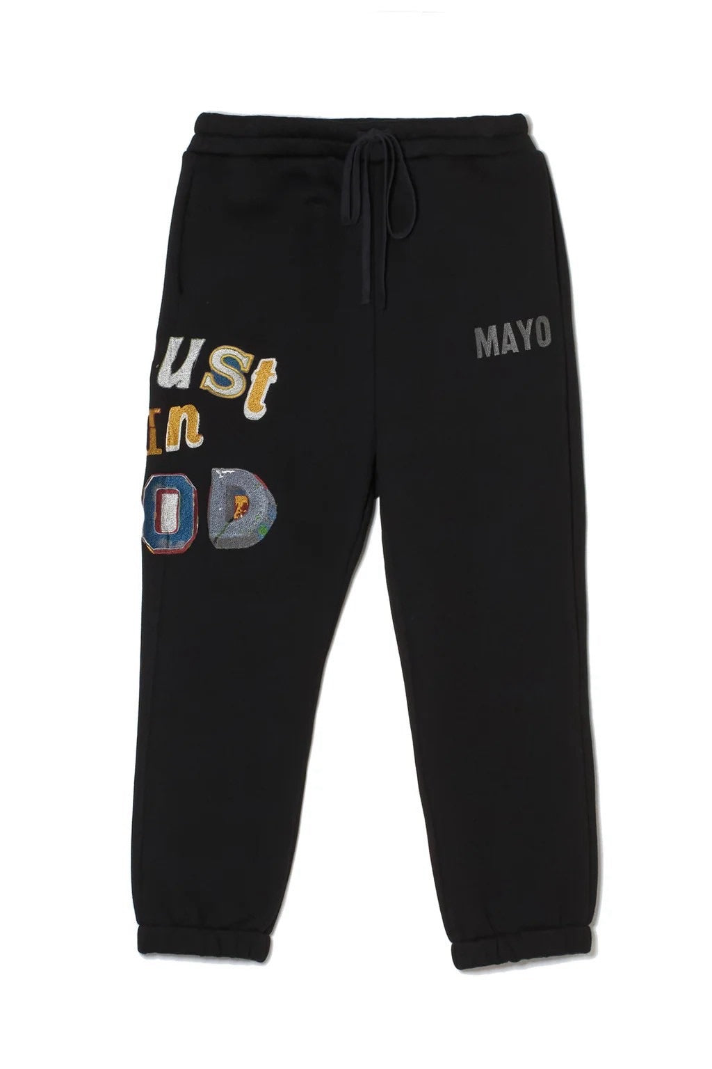 TRUST IN GOD EMBROIDERY SWEAT PANTS/BLACK