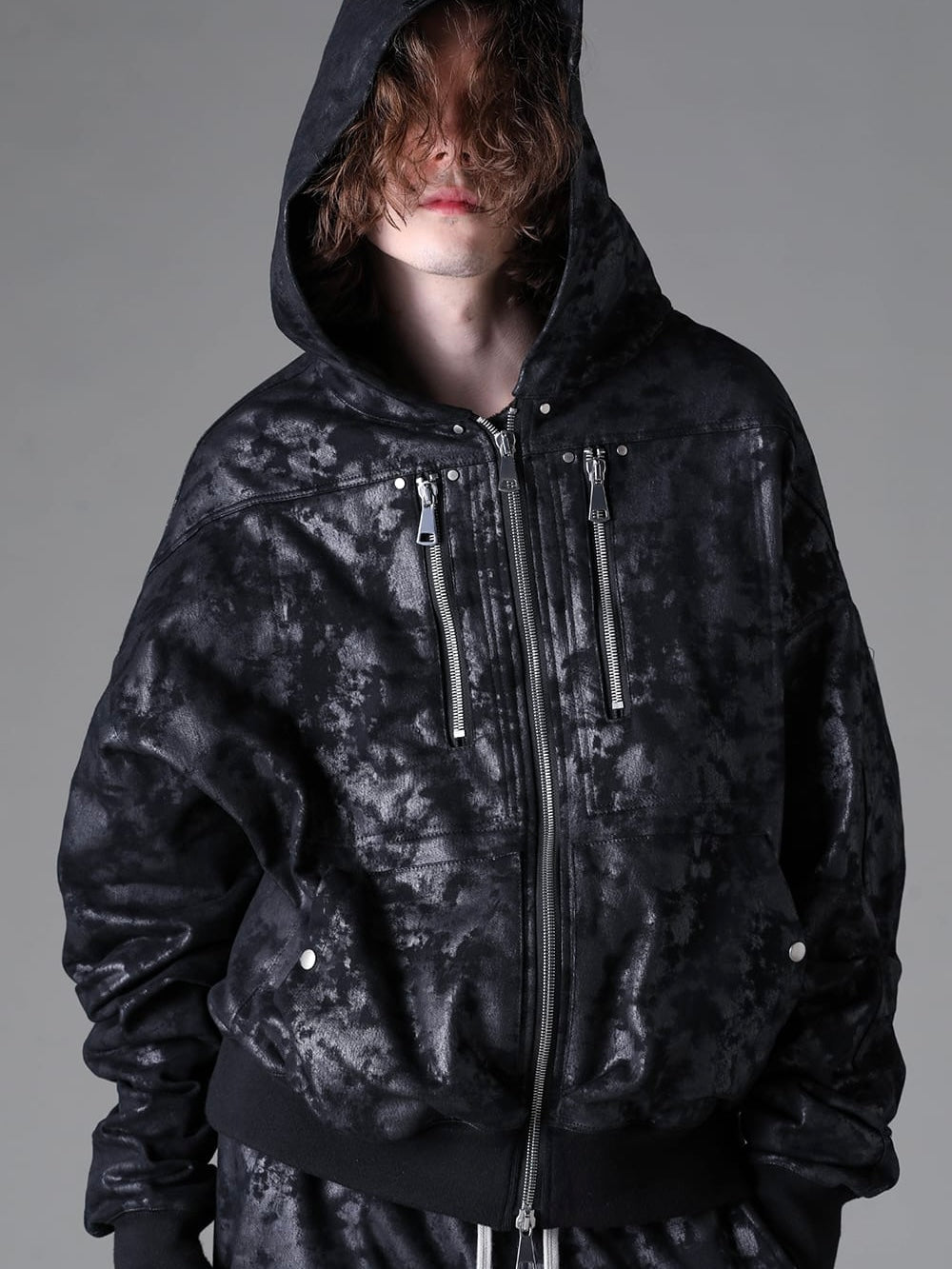 SWEAT ZIP HOODIE BLOUSON(BLACK)