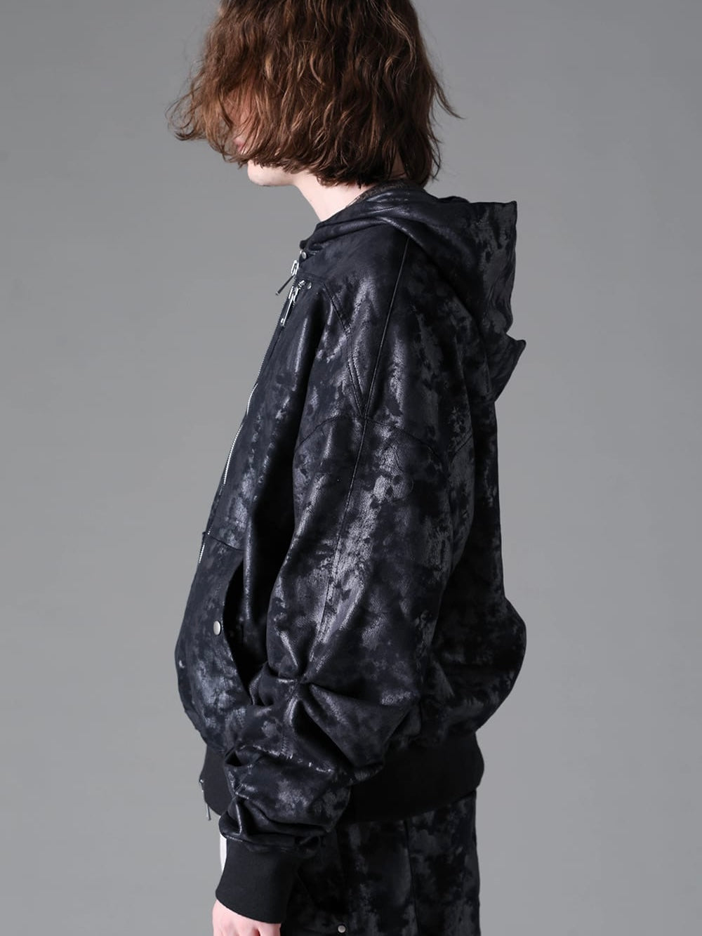 SWEAT ZIP HOODIE BLOUSON(BLACK)