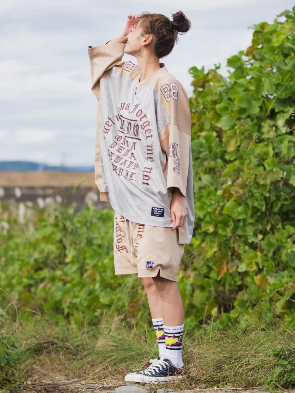 MAYO MESSAGE EMBROIDERY GAME SHORTS